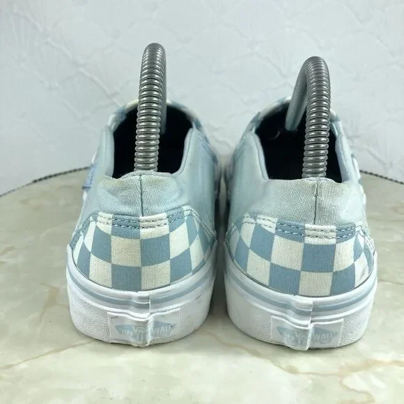 Vans Slip On Checkerboard Skate Shoes 8.5 Blue Streetwear Casual Comfort Sneaker - Picture 8 of 13